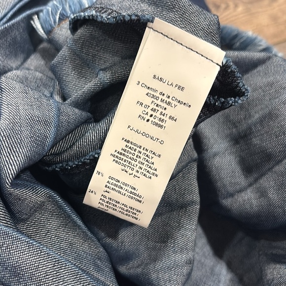 la fée maraboutée Long pleated skirt in raw denim - Picture 4 of 6